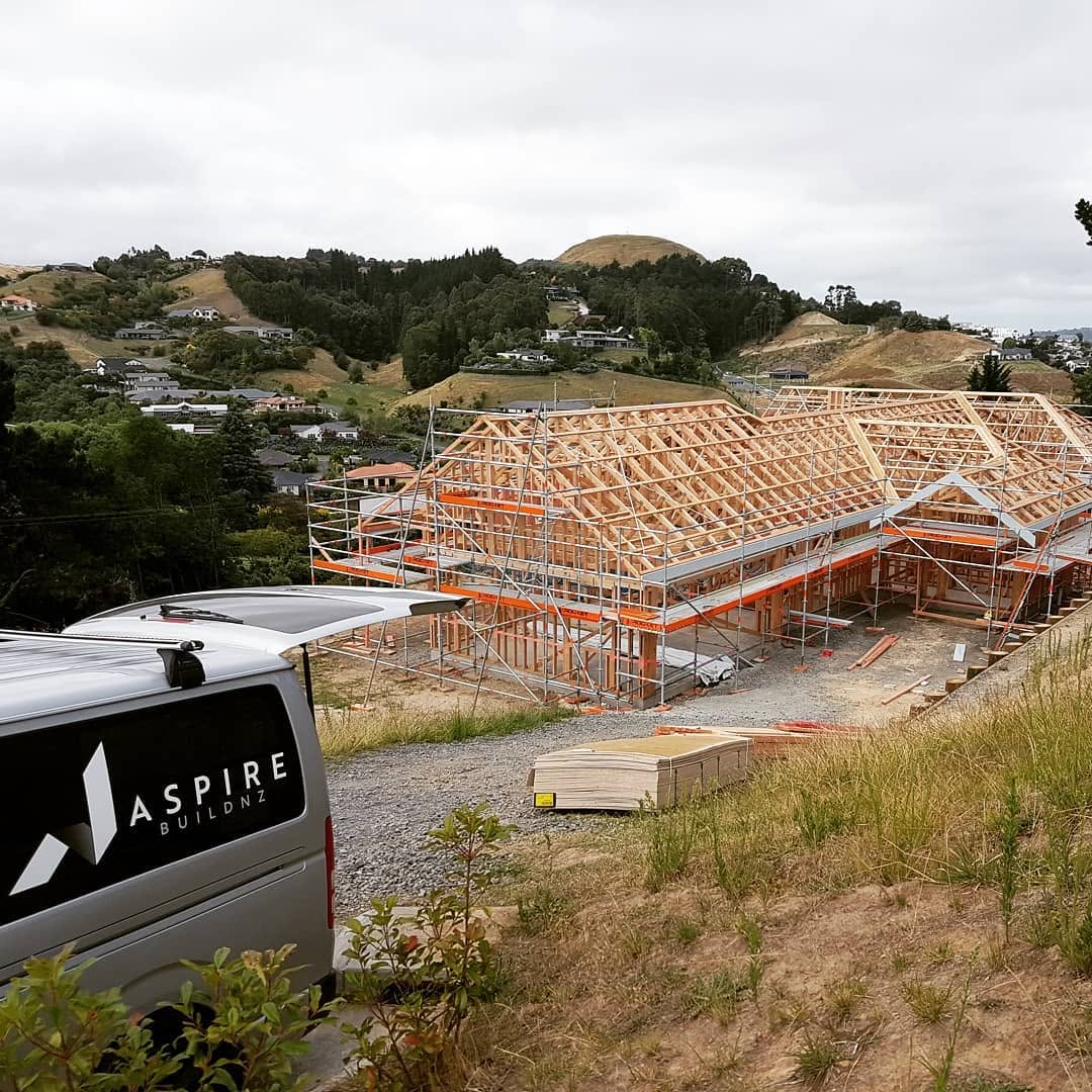 Residential new build completed by Aspire Build in Hawke’s Bay, showing structural construction and quality finishing